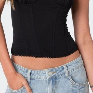 Edikted Marcella Wide Strap Mesh Corset Top